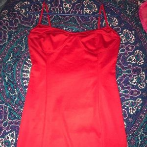 Red bodycon strappy dress